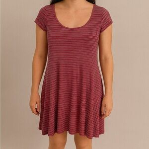 American Eagle Size XS Pink Striped Open-Back Dress